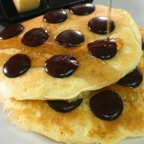 Gluten-free pancakes with maple syrup from Butter is Better Bakery